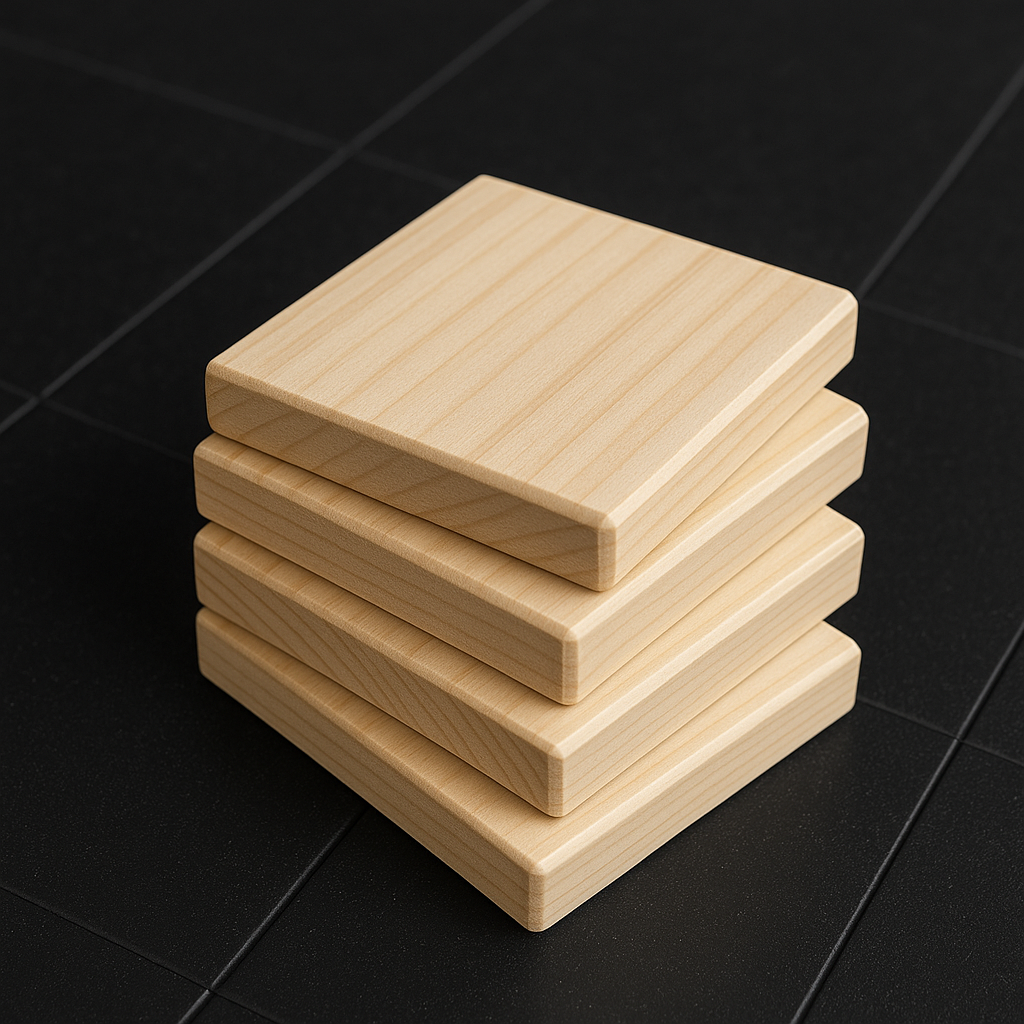 Set of 4 Blank Wood Coaster